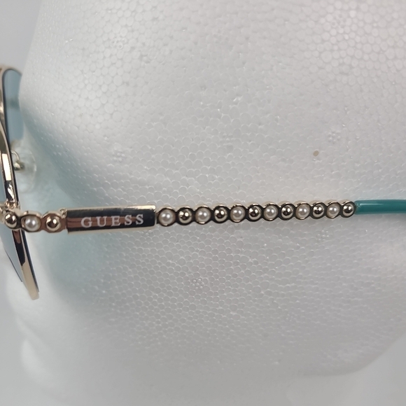 NEW GUESS GF0356 Women's Gold/Blue Pearl Aviator Fashion Sunglasses NWT - Picture 3 of 6